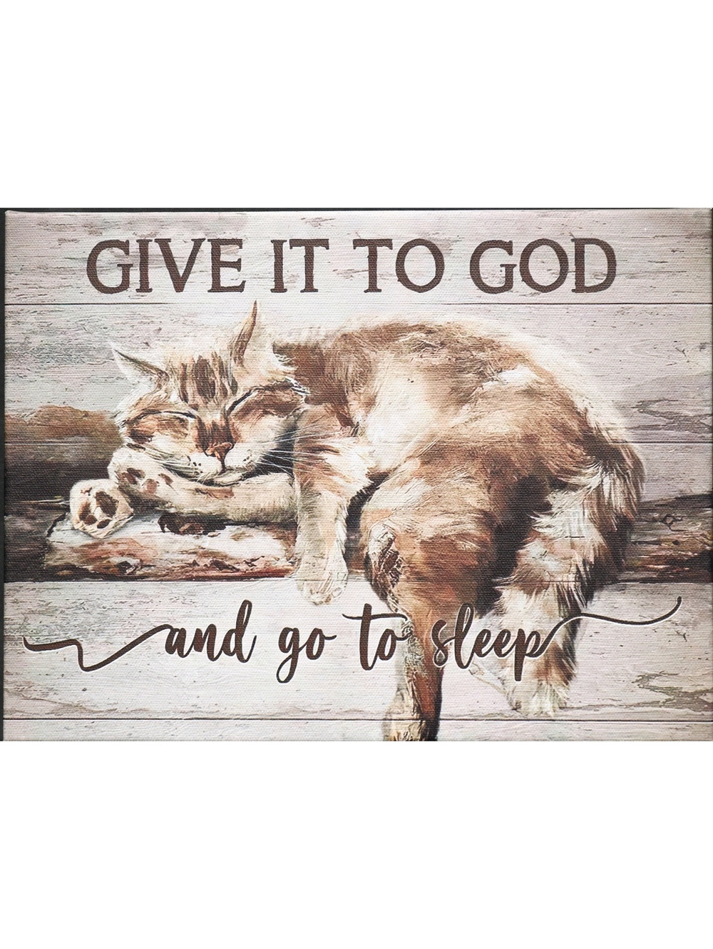 Sleeping cat canvas print of original artwork oil painting
